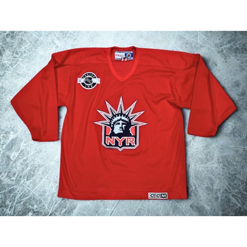 New York Rangers Lady Liberty CCM Practice Jersey Red XL Vintage Made Canada